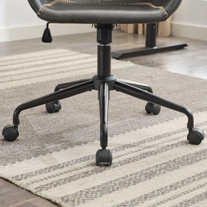 Faux Leather Mid-Century Accent Chair, Black (view 16)