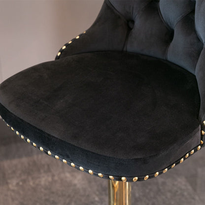 Gold Velvet Swivel Bar Stools, Tufted, Adjustable (view 32)