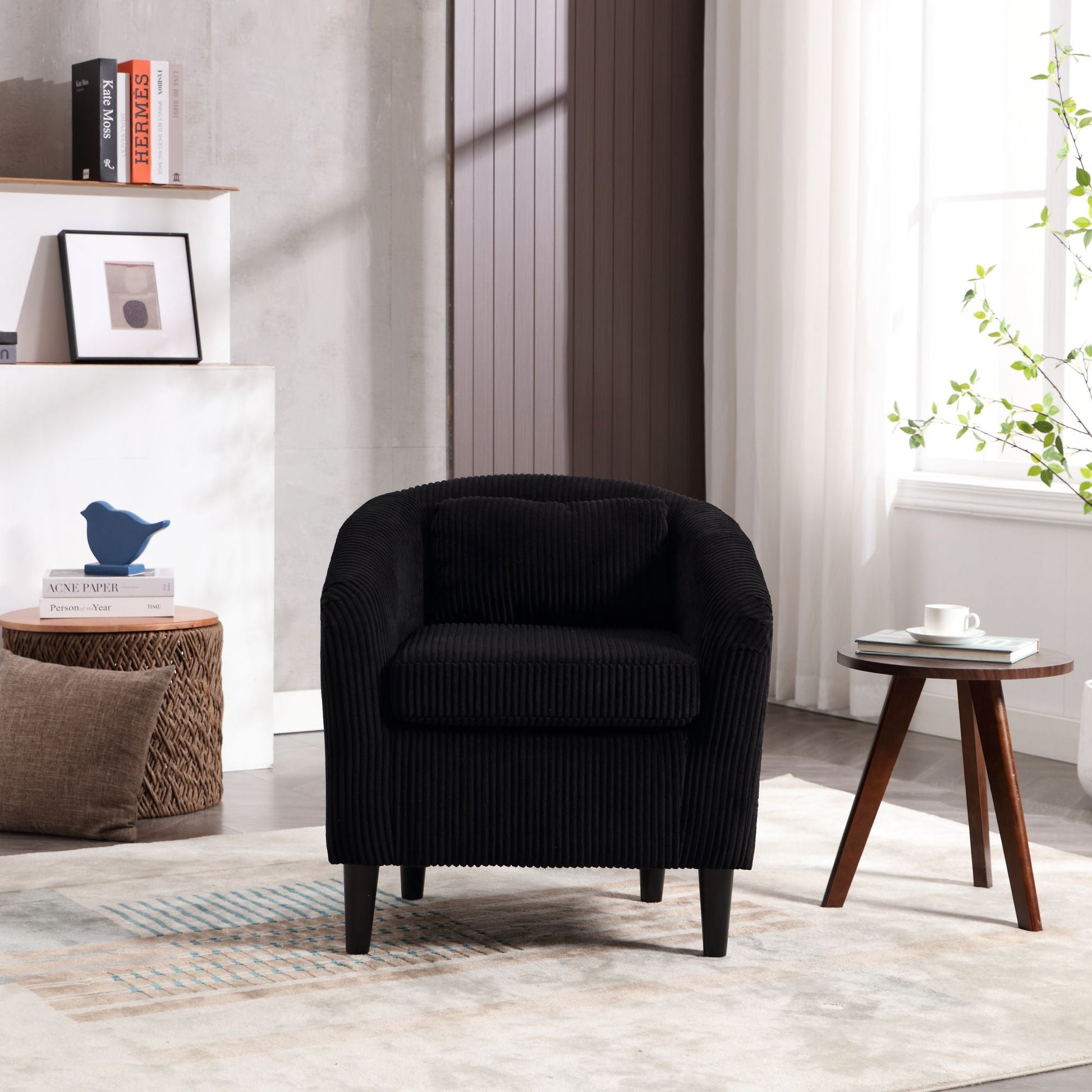 Upholstered 3-Seat Mid-Century Sofa, Beige (view 18)