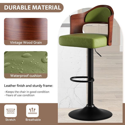 Faux Leather Swivel Bar Stools, Set of 2, 18" Wide (view 101)