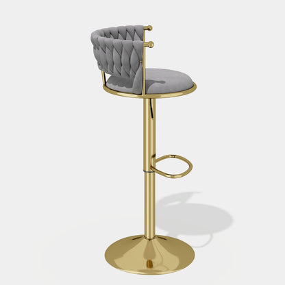 Velvet Swivel Bar Stools, Set of 2, Gold (view 8)