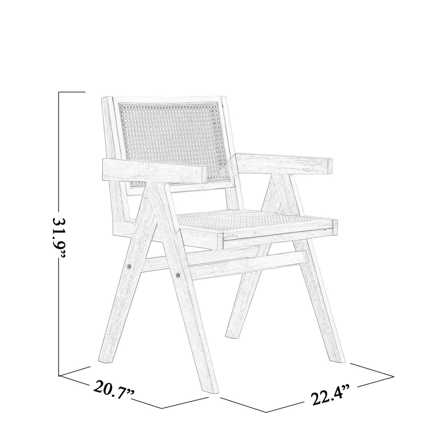 Rattan Mid-Century Accent Chair, Black (view 10)