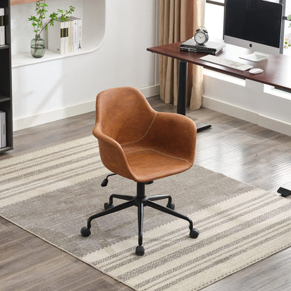 Faux Leather Mid-Century Accent Chair (view 36)