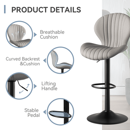 Faux Leather Swivel Bar Stools, Set of 2, Beige (view 110)