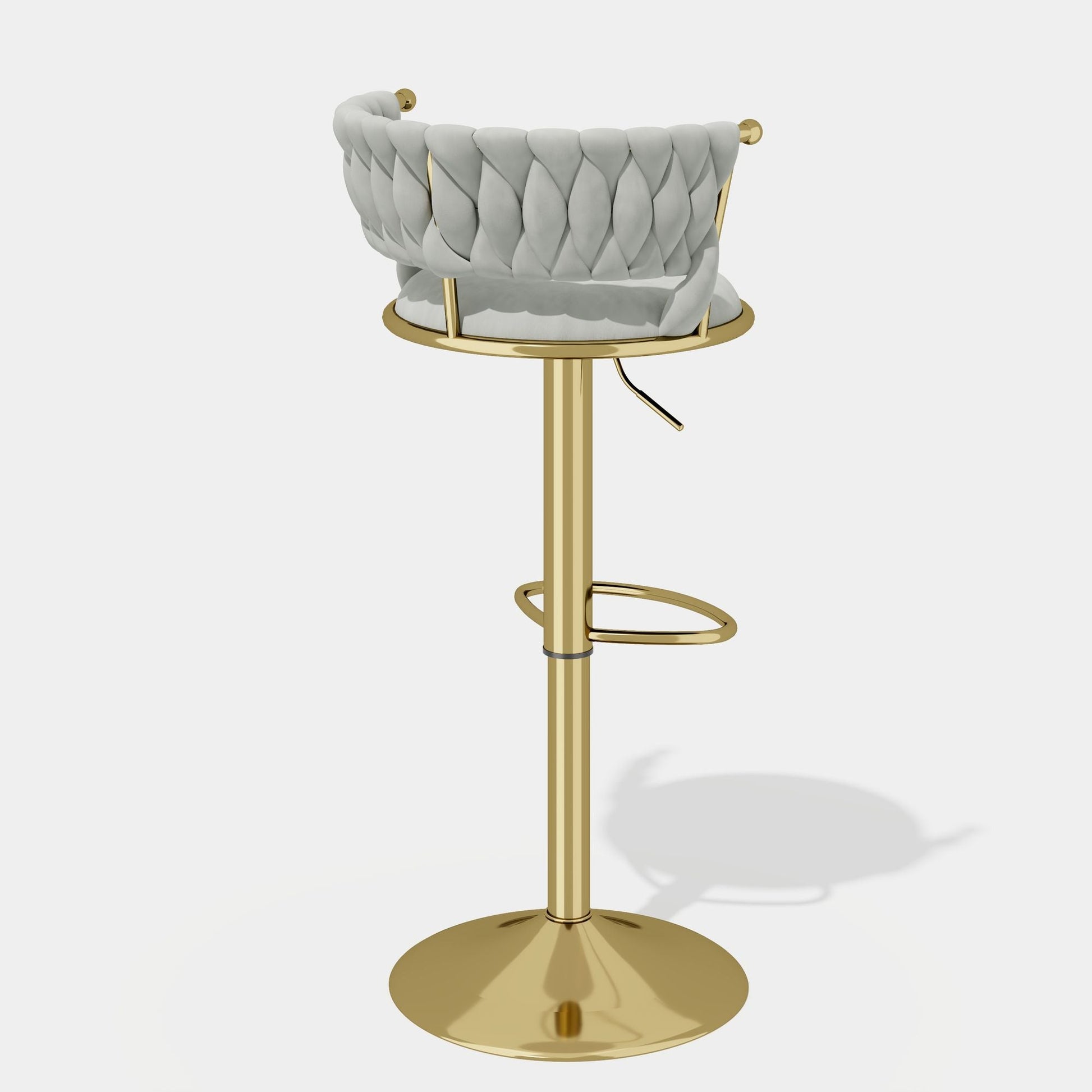 Velvet Swivel Bar Stools, Set of 2, Gold (view 19)