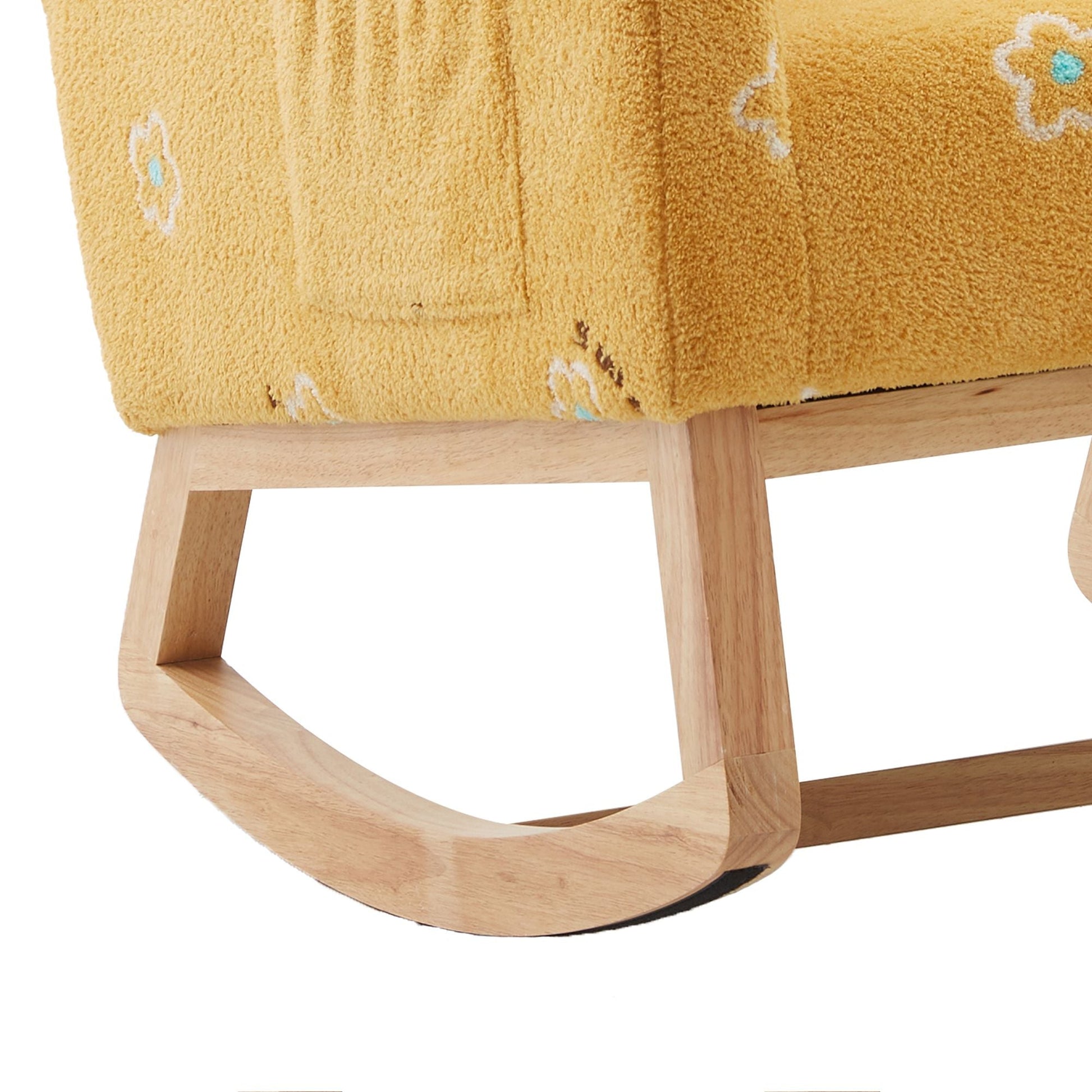 Boucle Mid-Century Rocking Chair, Mustard (view 14)