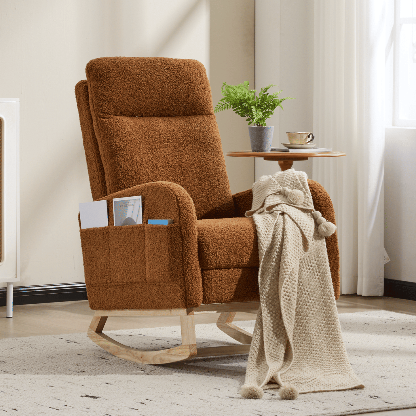 Wood Mid-Century Rocking Chair, WHITE (view 17)
