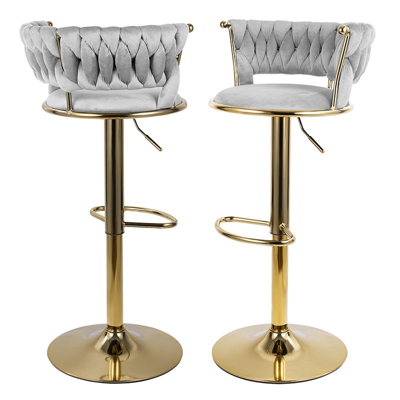Velvet Swivel Bar Stools, Set of 2, Gold (view 17)