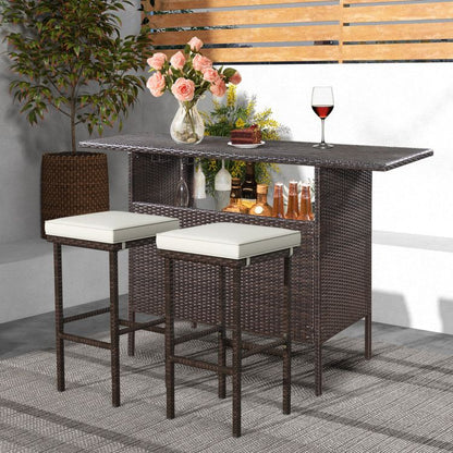 Rattan Swivel Bar Stools, Mix Brown, Set of 2 (view 2)