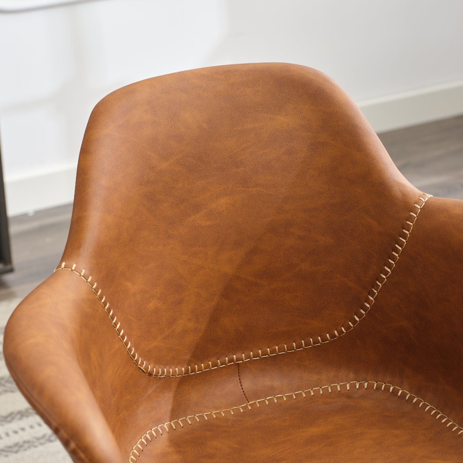 Faux Leather Mid-Century Accent Chair (view 18)