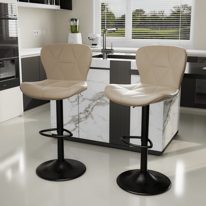 Faux Leather Swivel Bar Stools, Set of 2, Black (view 50)