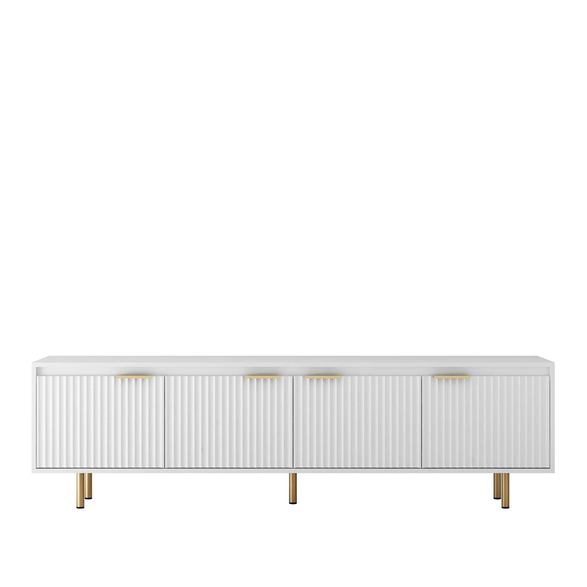 80" TV Mid-Century TV Stand, White, 60" Wide (view 8)