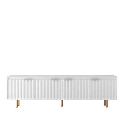 80" TV Mid-Century TV Stand, White, 60" Wide (view 8)