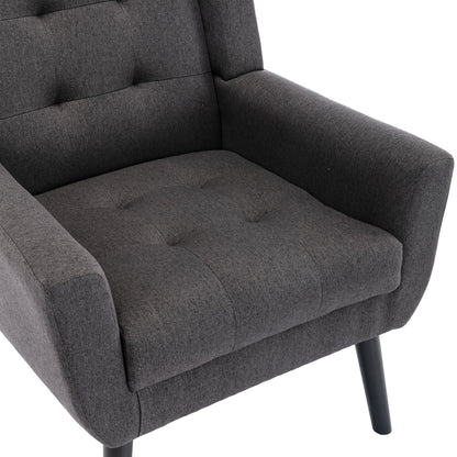 Linen Mid-Century Accent Chair, Light Gray (view 31)