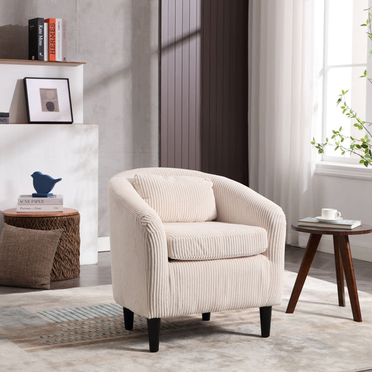 Upholstered 3-Seat Mid-Century Sofa, Beige