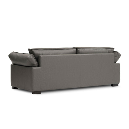 Leather 3-Seat Mid-Century Sofa, Red, 84" Wide (view 3)