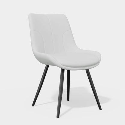 Leather Mid-Century Dining Chairs, Set of 2, Black (view 48)