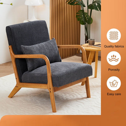 Upholstered Mid-Century Accent Chair, Brown, 30" Wide (view 18)