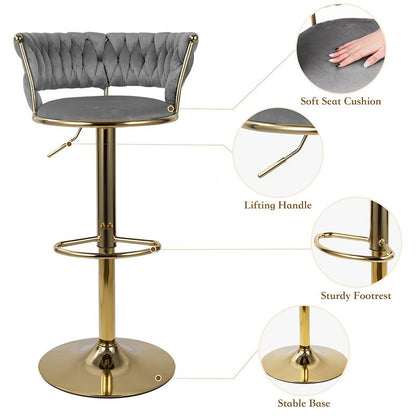 Velvet Swivel Bar Stools, Set of 2, 18" Wide (view 6)