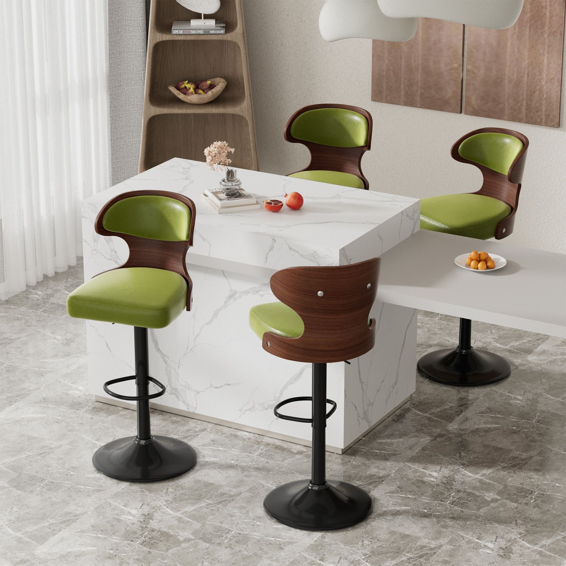 Faux Leather Swivel Bar Stools, Set of 2, 40" Tall (view 26)