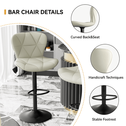 Faux Leather Swivel Bar Stools, Set of 2, Black (view 30)