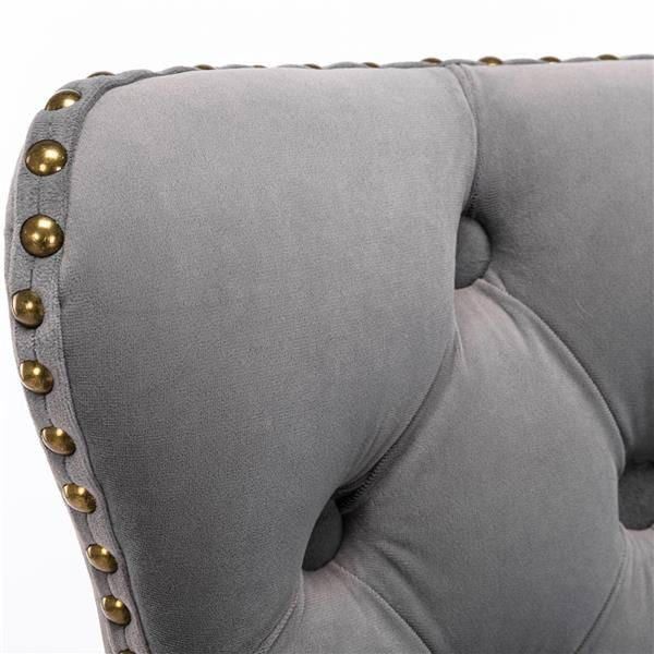 Velvet Swivel Bar Stools, Gray, Set of 2 (view 9)