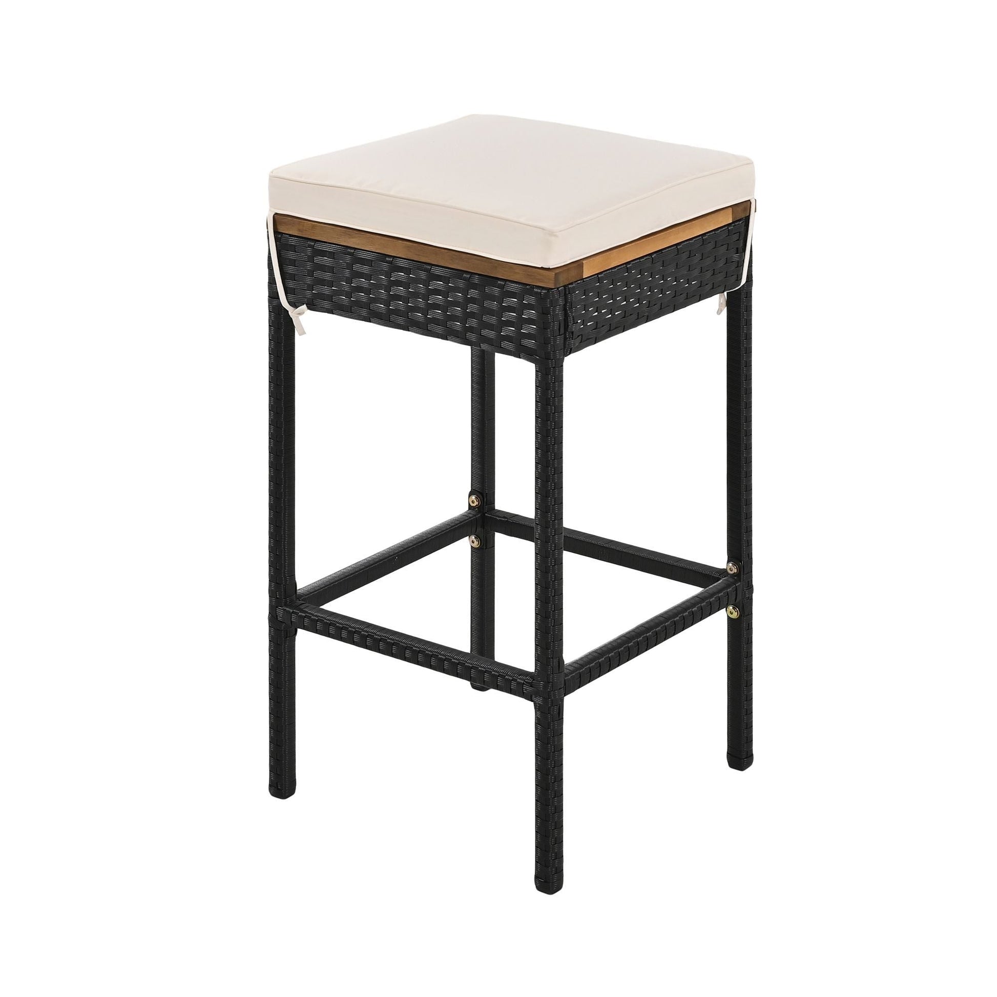 Rattan Mid-Century Dining Set, Brown, 30" Tall (view 15)