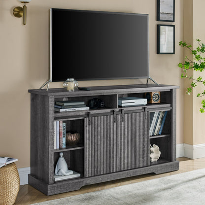 65" TV Mid-Century TV Stand, Gray, 57.9" Wide (view 5)