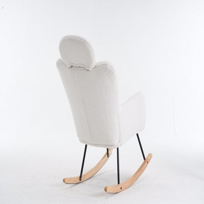 Wood Mid-Century Accent Chair, Ivory (view 7)