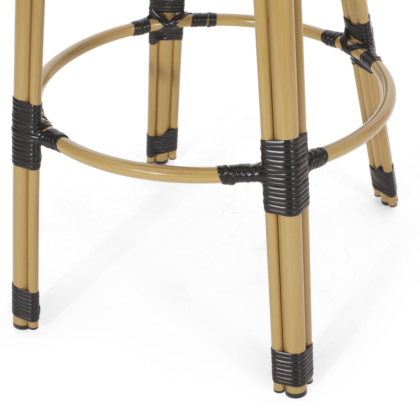 Rattan Swivel Bar Stools, Black, Set of 2, 45.75" Tall (view 14)