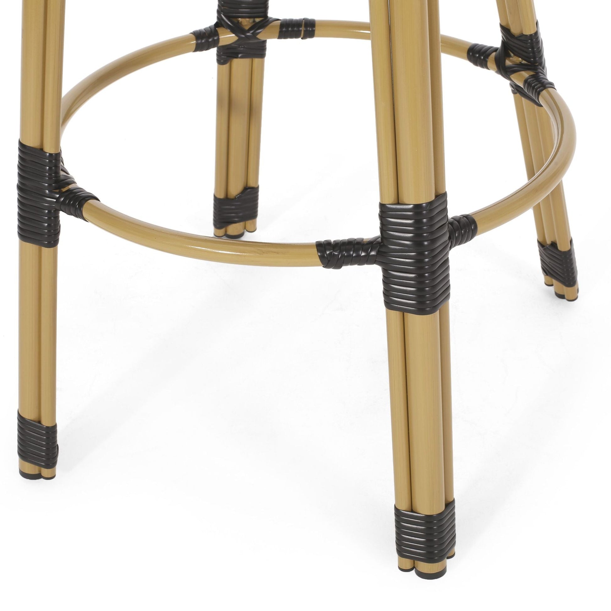 Rattan Swivel Bar Stools, Black, Set of 2, 45.75" Tall (view 14)