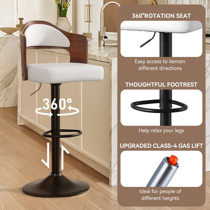 Faux Leather Swivel Bar Stools, Set of 2, 18" Wide (view 83)
