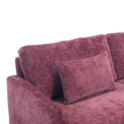 Chenille 2-Seat Mid-Century Sofa, Brown, 68.9" Wide (view 20)