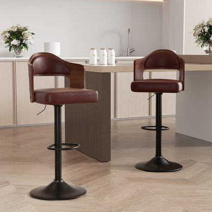Faux Leather Swivel Bar Stools, Set of 2, 18" Wide (view 84)