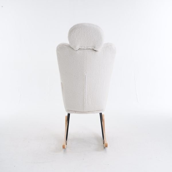 Wood Mid-Century Accent Chair, Ivory (view 6)