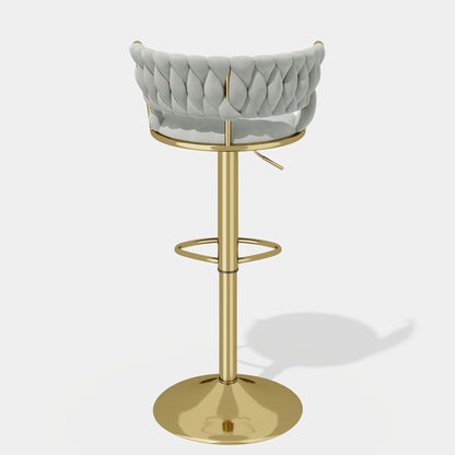 Velvet Swivel Bar Stools, Set of 2, Gold (view 24)