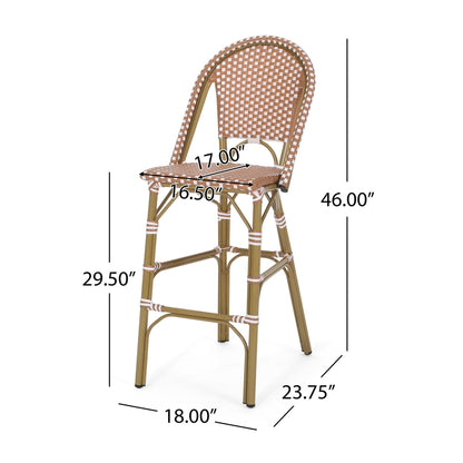 Rattan Swivel Bar Stools, White (view 5)