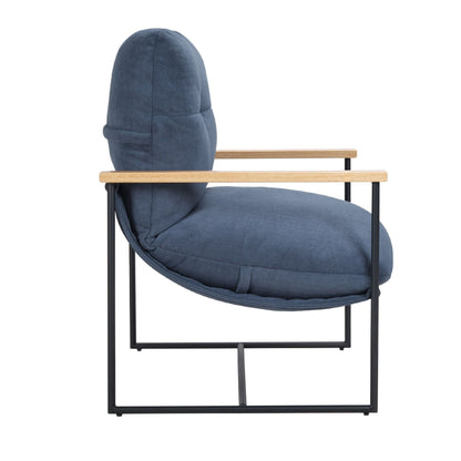 Upholstered Mid-Century Accent Chair, Blue, 30" Wide (view 12)