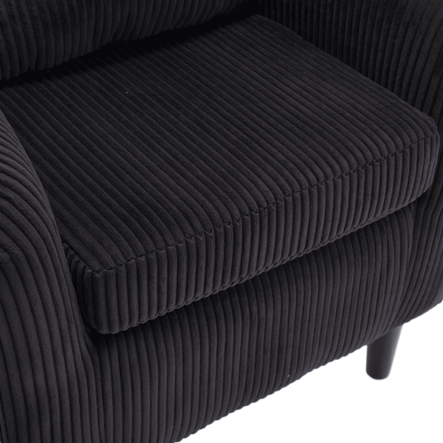 Upholstered 3-Seat Mid-Century Sofa, Beige (view 28)