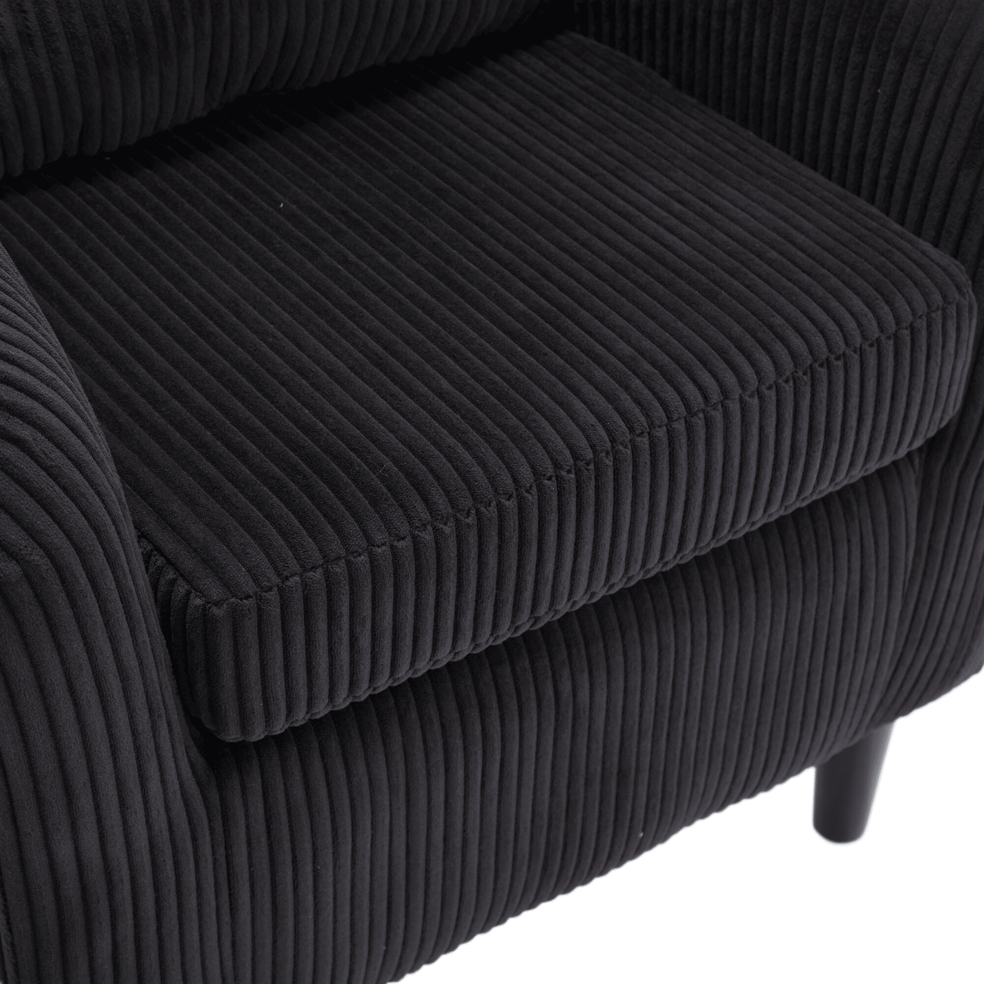 Upholstered 3-Seat Mid-Century Sofa, Beige (view 28)