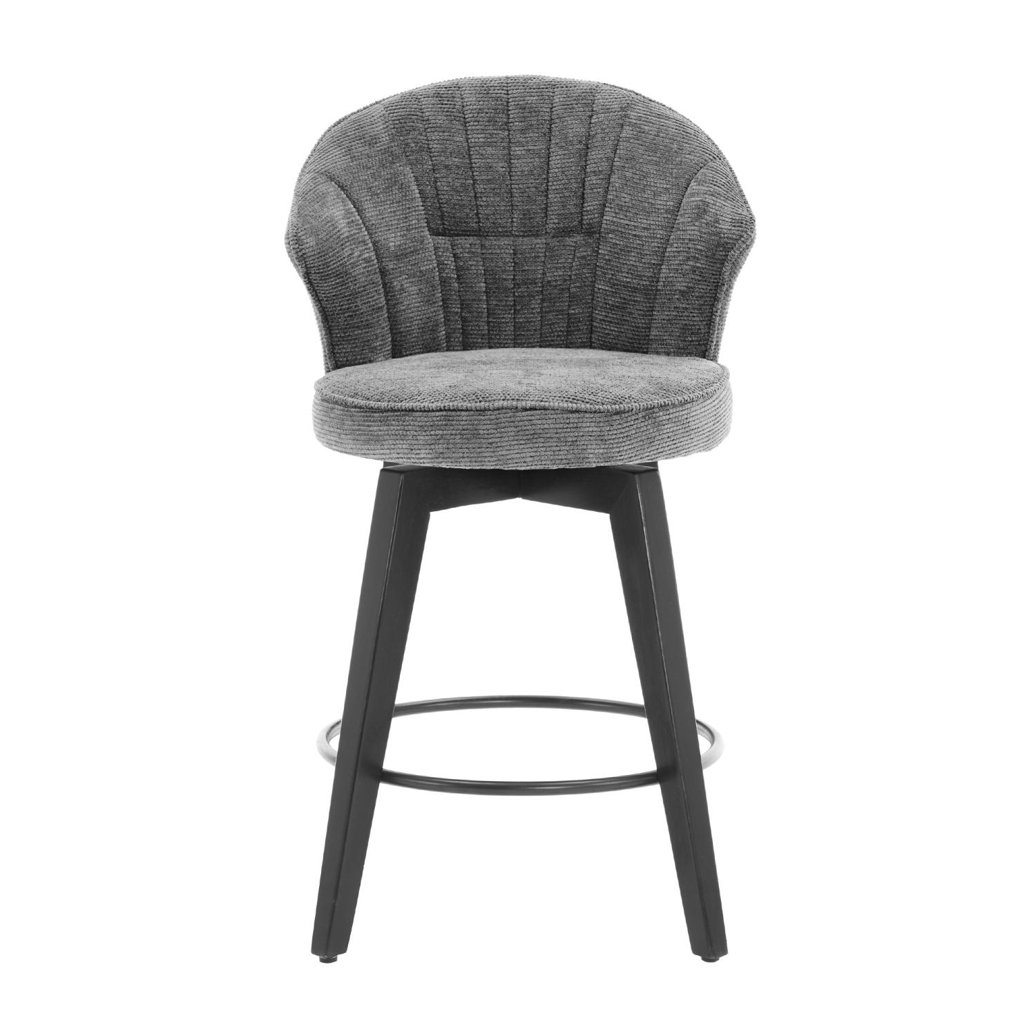 Chenille Swivel Bar Stools, Dark Grey, Counter Height (view 9)