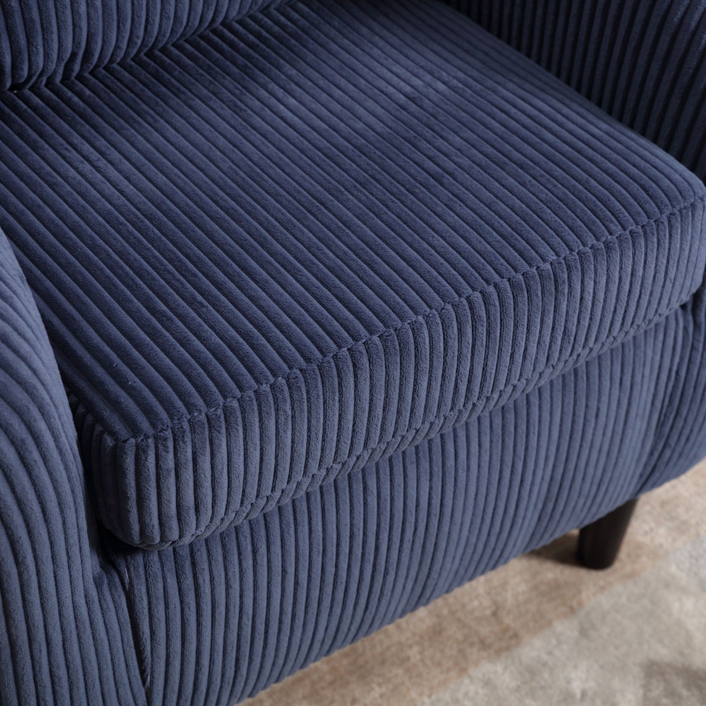 Upholstered 3-Seat Mid-Century Sofa, Black (view 36)