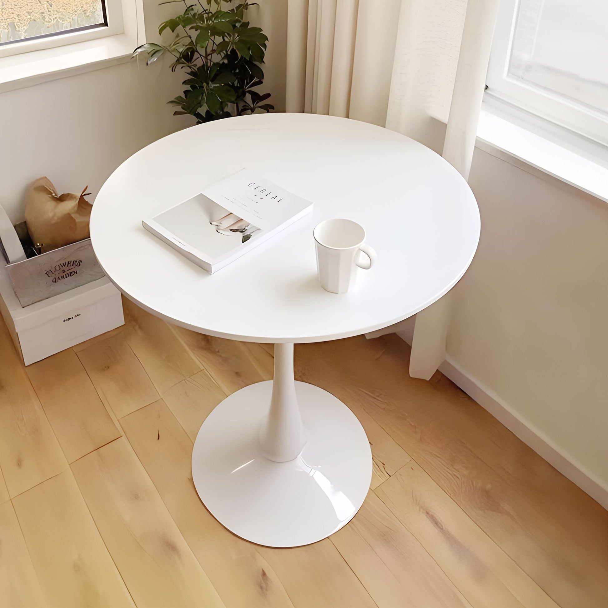Wood Mid-Century Coffee Table, 42", White (view 2)