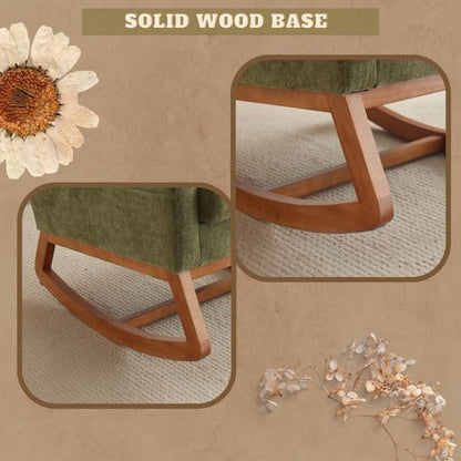 Chenille Mid-Century Rocking Chair, Olive, 28" Wide (view 5)
