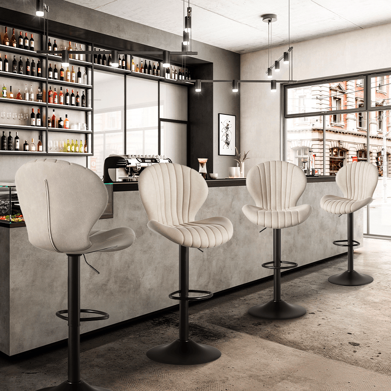 Faux Leather Swivel Bar Stools, Set of 2, High Back (view 9)