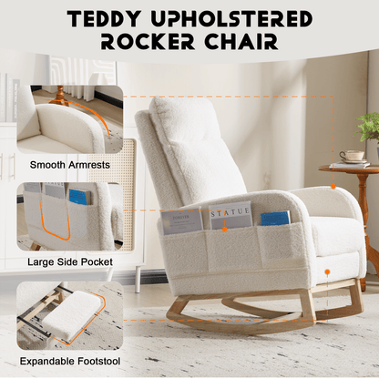 Wood Mid-Century Rocking Chair, WHITE (view 5)