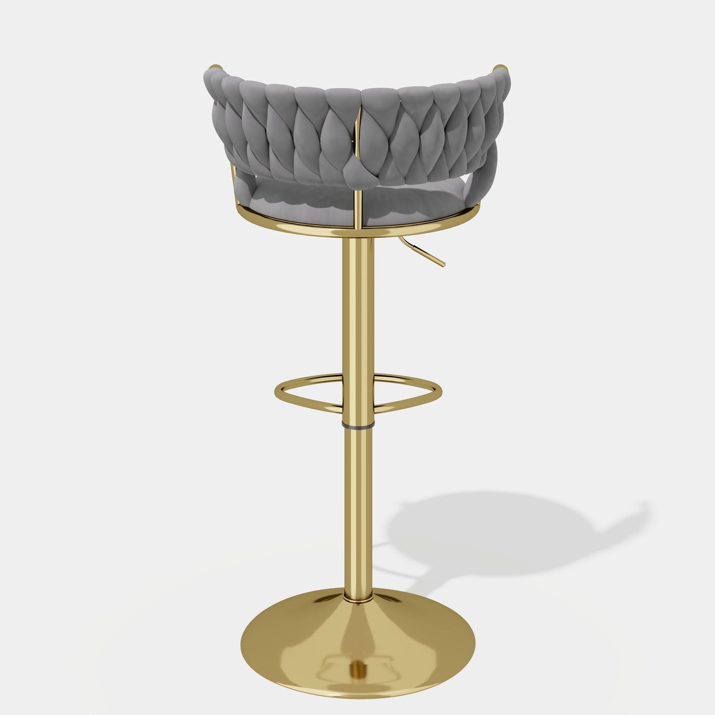 Velvet Swivel Bar Stools, Set of 2, Gold (view 10)
