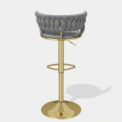 Velvet Swivel Bar Stools, Set of 2, Gold (view 10)