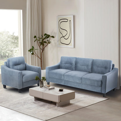 Solid Wood Mid-Century Sectional Sofa, Gray, Compact (view 3)