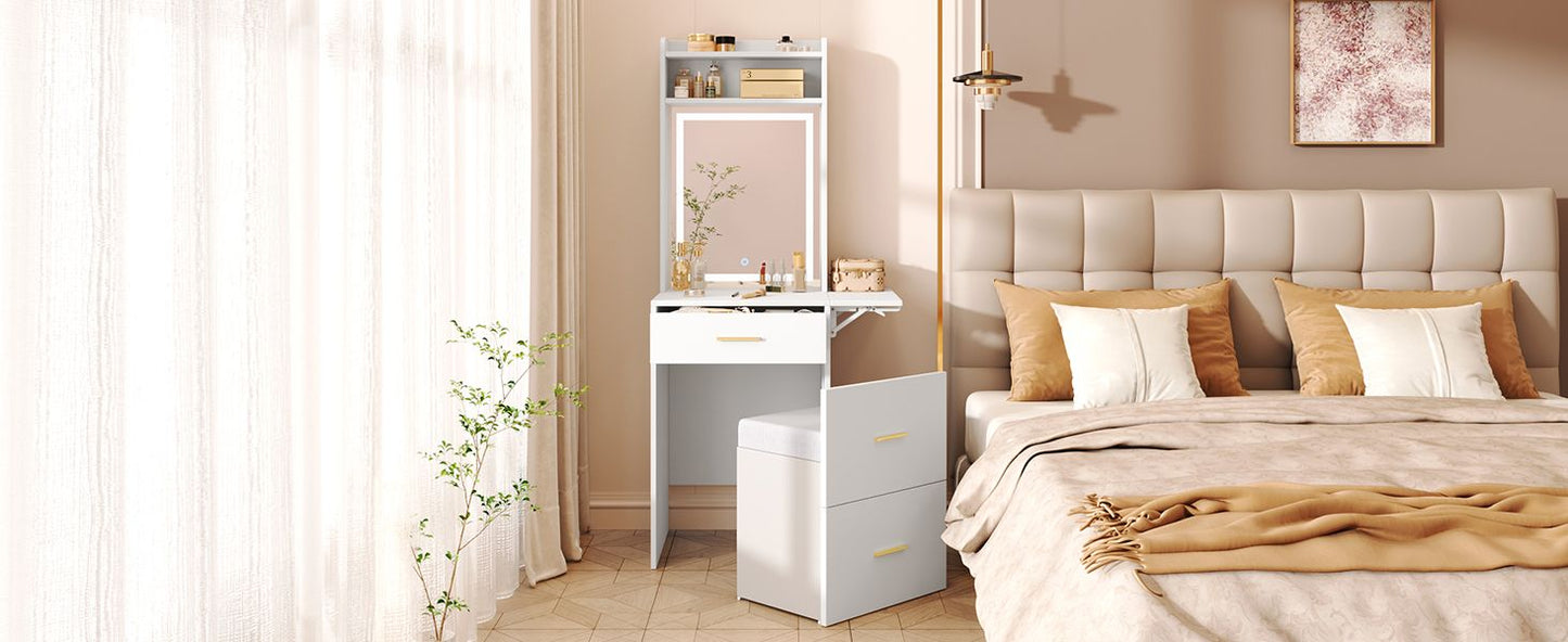 Mid-Century Vanity, White (Style 3) (view 6)